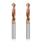 3.0-16mm Bronze Coated Solid Carbide Twist Drill Bit, External Coolant Hole Drill for Stainless Steel Hole Machining